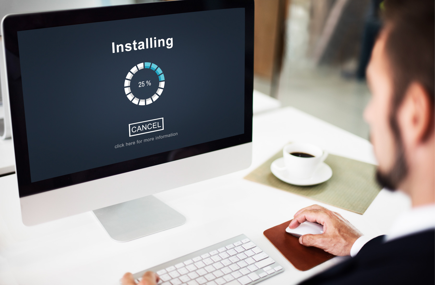 person-installing-the-new-front-desk-receptionist-software receptionist software, front desk software