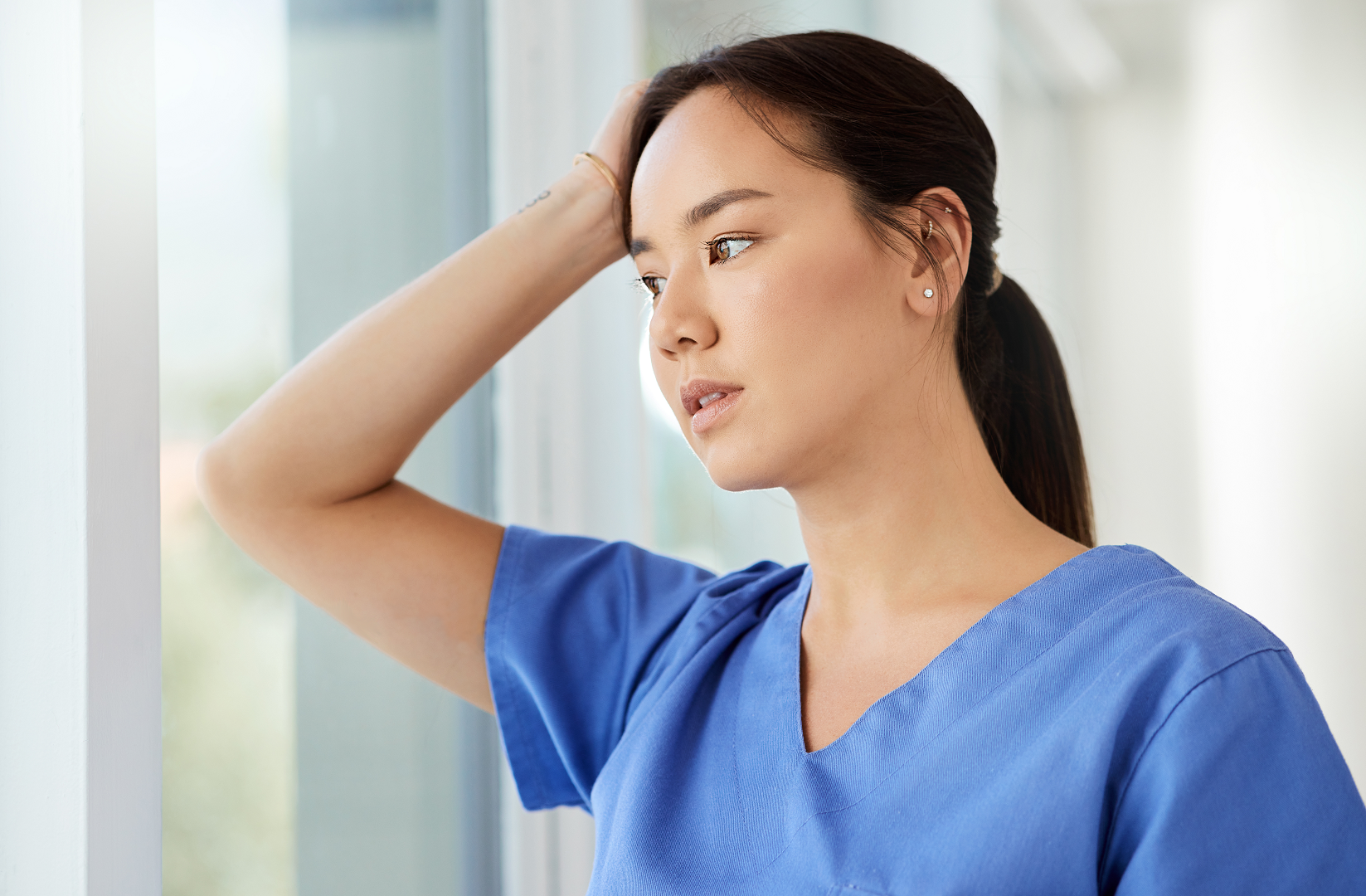 Mental health worker experiencing stress and burnout